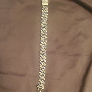 Silver and Blue Rhinestone Bracelet